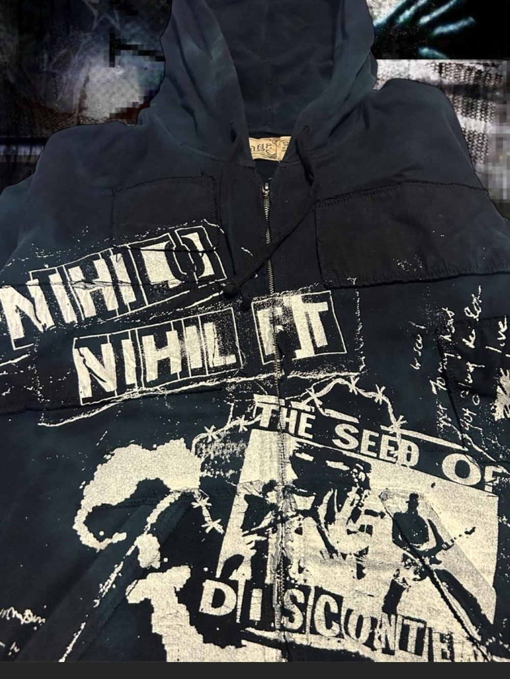 Salvage Rare Vintage Zip-Up Hoodie. L - Picture 3 of 8